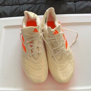 Adidas Cream and Orange Soccer Cleats